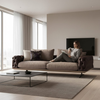 Luxus obývací pokoj gauč třísedadlový pohovka moderní design polstrované nové