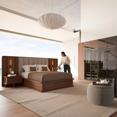 Luxusní sada ložnice Kompletní manželská postel 2x noční stolky Moderní Nové