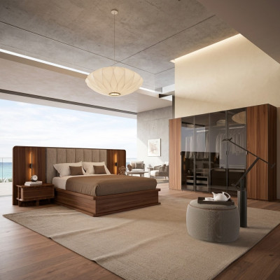 Luxusní sada ložnice Kompletní manželská postel 2x noční stolky Moderní Nové