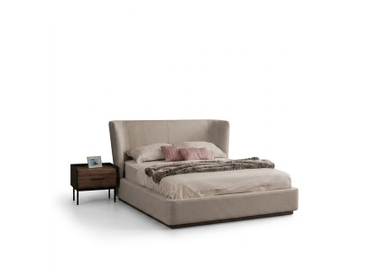 Modern Beige Doppel Bett Schlafzimmer Set 2x Nachttische Luxus Neu Möbel