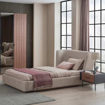 Modern Komplett Bett Luxus Nachttisch Schlafzimmer Set 2tlg Holz Möbel