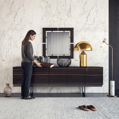 Luxus Esszimmer Sideboard mit Spiegel Komplett Modern Design Kommode