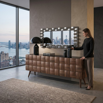 Luxus Sideboard mit Spiegel Esszimmer Komplett Einrichtung Design Möbel