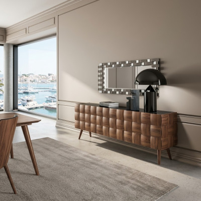 Luxus Sideboard mit Spiegel Esszimmer Komplett Einrichtung Design Möbel