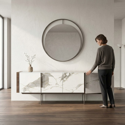 Luxus Esszimmer Modern Sideboard mit Spiegel Design Einrichtung Neu