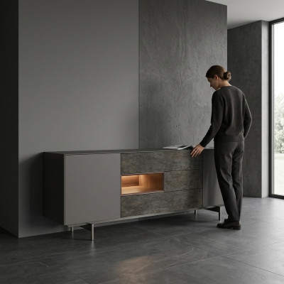Esszimmer Modern Sideboard Design Möbel Luxus Einrichtung Holzschrank