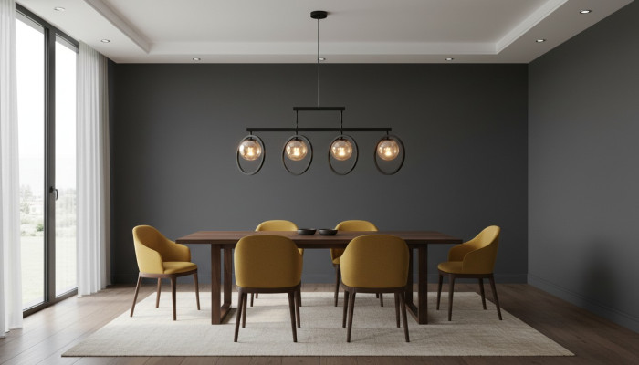 Deckenlampe im luxuriösen Stil Ein Blickfang für das Wohnzimmer