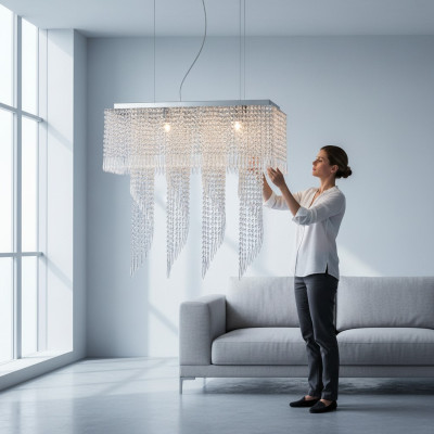 Leuchte Lampe Lampen Kronleuchter Leuchten Deckenleuchte 80x80cm