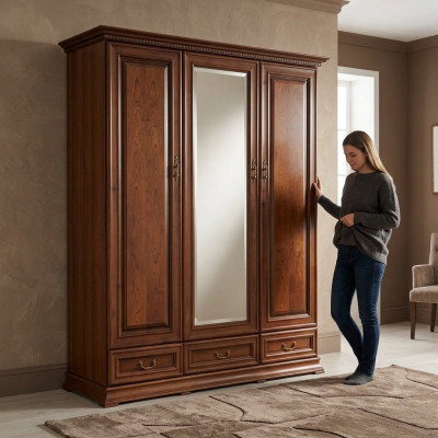 Kleiderschrank Schlafzimmer Holz Schrank Antik Stil Barock Schränke