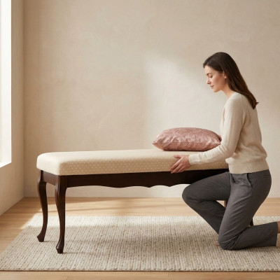 Klassische Designer Sitzbank Hocker Sitzmöbel Polsterbank Bank Fußhocker