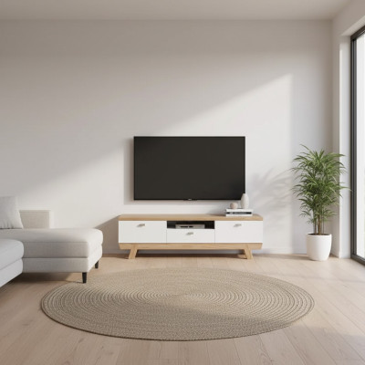 Wohnzimmer TV Staender Fernseher weiß Ständer Schrank Möbel Holz rtv