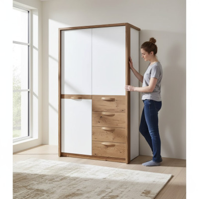 Schrank Massive Schlafzimmer Möbel Kleiderschrank Holz weiß schrank