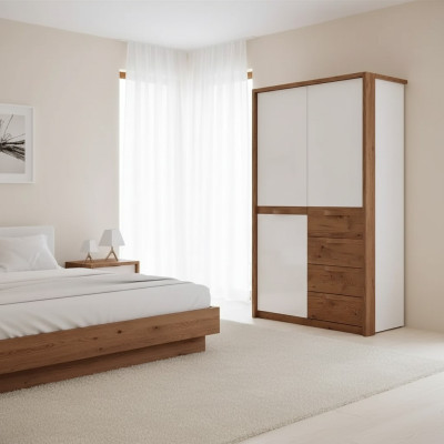 Schrank Massive Schlafzimmer Möbel Kleiderschrank Holz weiß schrank