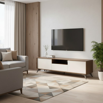 TV stojan Lowboard stěnová jednotka Moderní design komoda dřevo.