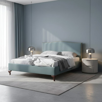 Postel Polstrovaný Design Luxus Dvojité Hotelové Postele Drevo Manželské Postele Klasický štýl