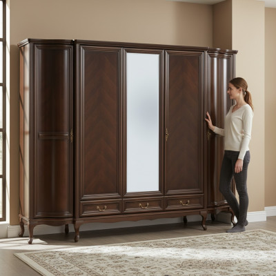 Kleiderschrank Schlafzimmer Holz Schrank Art déco Stil Barock Schränke