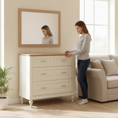 Šatní stěna designu ze dřeva, moderní nový luxusní nástěnný šatník do ložnice.