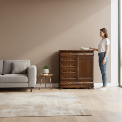Schubladen Eiche Massivholz Kommoden Sideboard Kommode Echtholz Schrank
