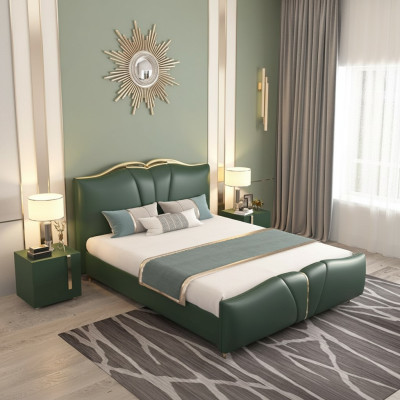 Design manželská postel pokoj nábytek 3dílný set postel kompletní noční stolky