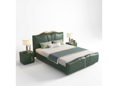 Design manželská postel pokoj nábytek 3dílný set postel kompletní noční stolky
