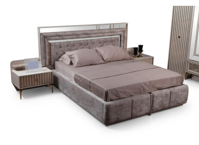 Taupes Schlafzimmer Set Designer Möbel Doppelbett Nachttische Holzmöbel