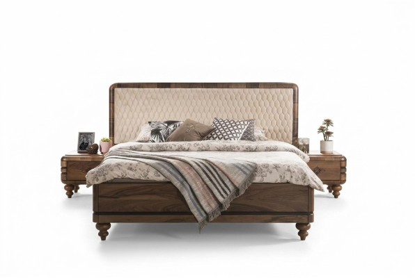 Schlafzimmer Möbel Luxus Designer Bett 2x Nachttischer Doppelbett 3tlg