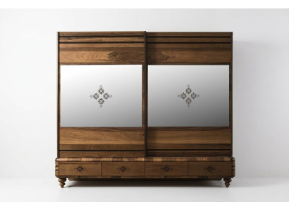 Moderner Kleiderschrank Luxus Schrank Holz Schränke Braun Schlafzimmer