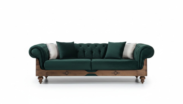 Grüner Chesterfield Dreisitzer Couch Wohnzimmer Sofas Sitzmöbel Couch