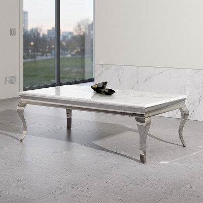 Couchtisch Design Wohnzimmer Luxus Tisch Sofa Beistelltisch 130x70 Silber