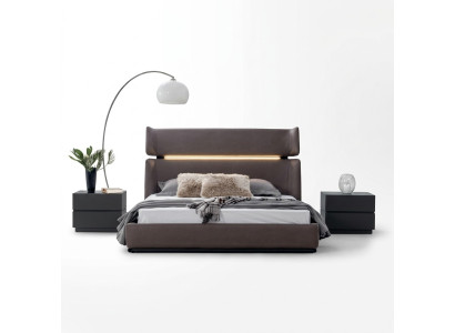 Luxus Schlafzimmer set Bett mit 2x Nachttische Modernen Designen Set