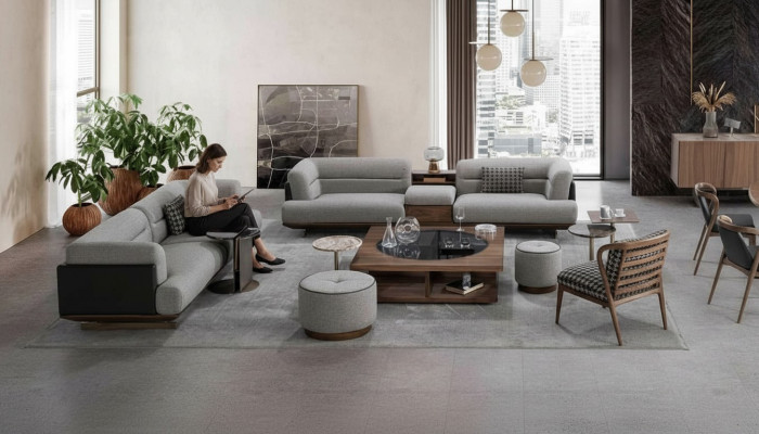 Luxus Wohnzimmer Set Sofa mit Sessel Modernen Design Sofagarnitur 6tlg