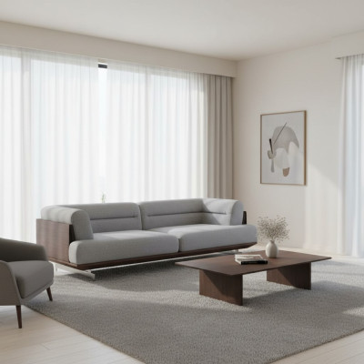 Luxus pohovka 3 místná obývací pokoj potah textil třísedák pohovka luxusní design