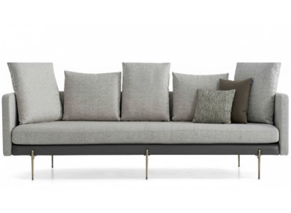Modern 4 sitzer Sofa Grau Farbe Wohnzimmer Polster Textil Dreisitzer Couch