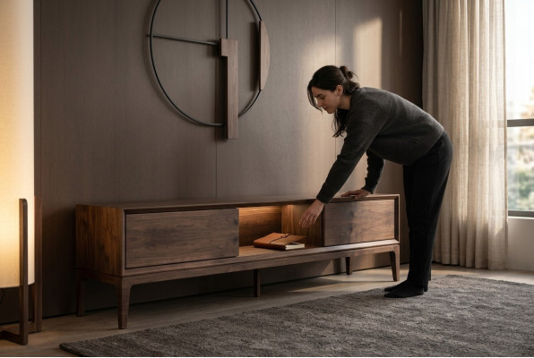 Luxus Wohnzimmer Braun Möbel Wohnwand TV-Ständer neu Modern