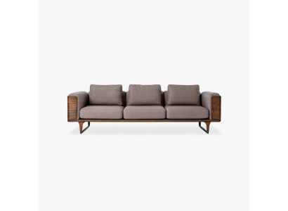Luxus Wohnzimmer Sofa Modernen Design Holz mit Textilien 270cm Big Sofas