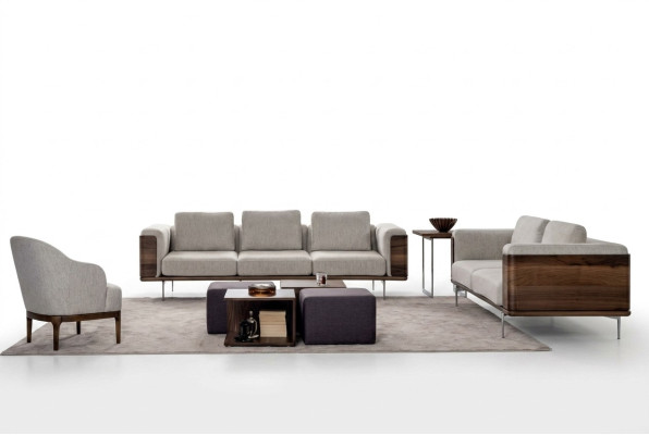 Wohnzimmer Set Luxus Modernen Designen 2x Sofas mit Sessel Sofagarnitur