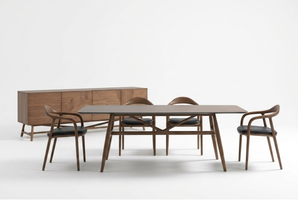 Luxusní sada jídelny 6tě Ess set jídelní set stůl 4x židle s komodou
