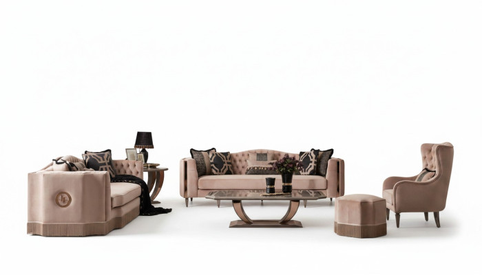 Luxus Sofagarnitur 4+3+1 Set Sessel Modernen Design Chesterfield Möbel