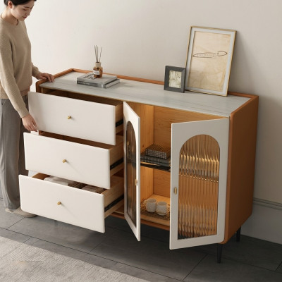 Moderne Holz Kommode Weiß Sideboard Low Boards Wohnzimmerschrank Neu
