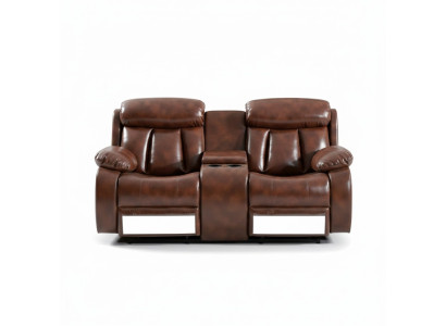Sofa 2 sedadla Pohovka Potahu Designér Relaxační funkce Obývací pokoj Hnědá Nová