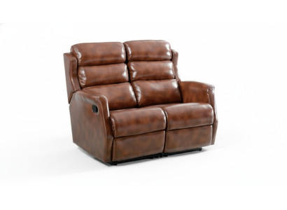 Sofa 2 Sitzer Braun Sofas Stil Luxus Wohnzimmer Modernes Design Kunstleder