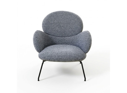 Sessel-Stuhl Polsterstuhl Samt Loungesessel Wohnzimmer Esszimmmer Grau