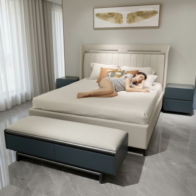 Schlafzimmer Set Luxus Möbel Bett Nachttische Doppelbetten Bettgestell