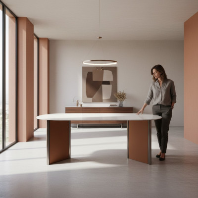 Luxus Moderní Jídelní Stůl Jídelna Styl Moderní Nábytek Oválné Stoly Dřevo
