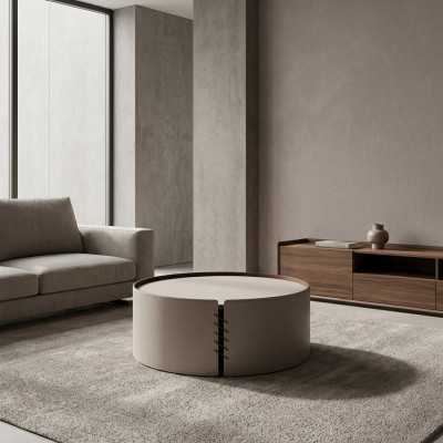 Wohnzimmer Runder Couchtisch grün Luxus Design neu Material Holz