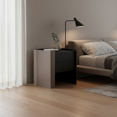 Schwarzer Nachttisch Designer Nachtkonsole Schlafzimmer Holz Möbel Neu