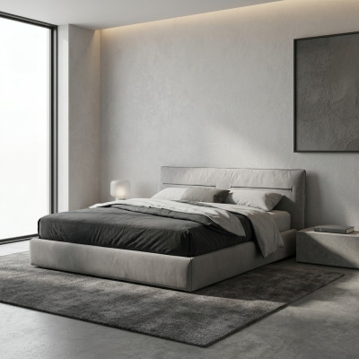 Bett Doppelbett schickes graues Bett Doppelbett für Schlafzimmer Betten