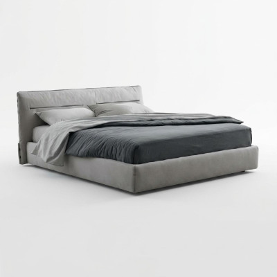 Bett Doppelbett schickes graues Bett Doppelbett für Schlafzimmer Betten