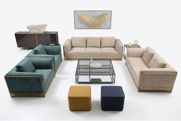Wohnzimmer Sofagarnitur 3+3 Sitzer Modern Set Design Sofa Couch Möbel