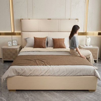Schlafzimmer Set Bett 2x Nachttisch Design Modern Luxus Betten 3tlg
